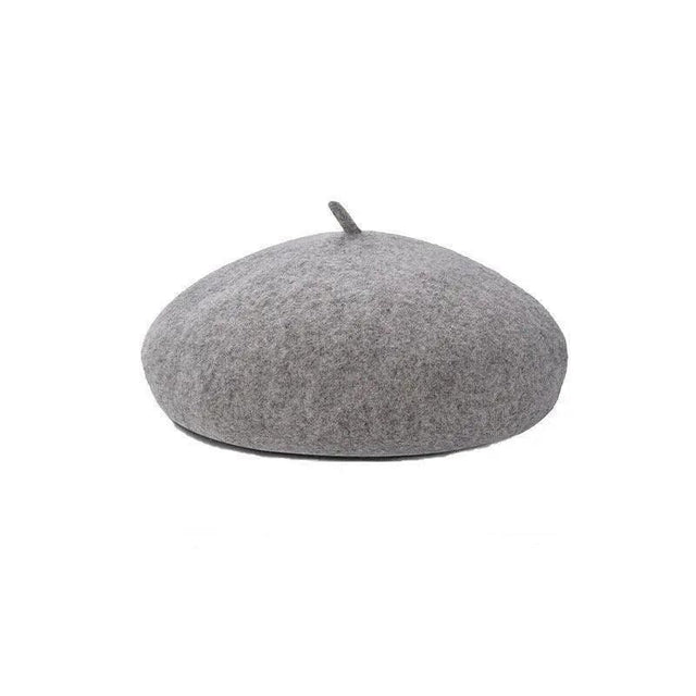 Women Ladies Beanie Wool French Beret Newsboy Hat Cap Winter Warm Hats Girls - Light Grey