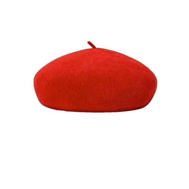 Women Ladies Beanie Wool French Beret Newsboy Hat Cap Winter Warm Hats Girls Red