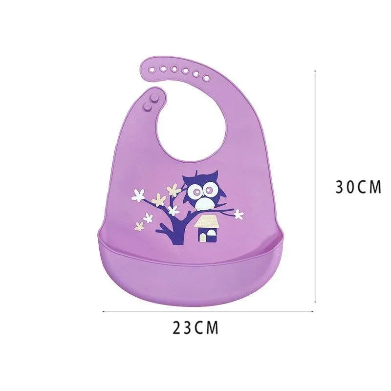 Baby Feeding Bib Apron Smock Silicon Waterproof Easy Clean 0-6 Kid Toddler Pouch