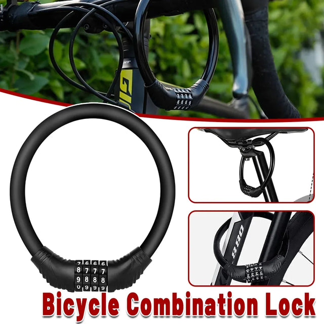 Portable Circular Combination Lock For Bicycles Motorcycles Anti Theft Security