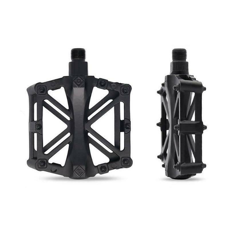 Bike Pedals Alloy Mountain Road MTB Colored Bicycle Nonslip Cycling Pedals 9/16" - Black