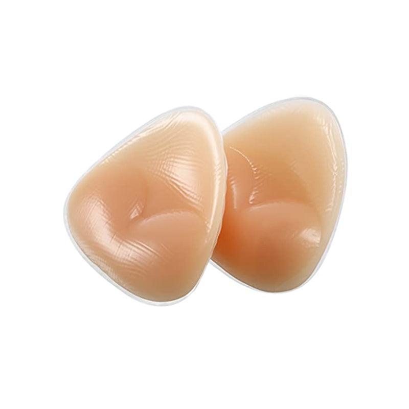 Triangle Push-Up Silicone Bra Inserts Breasts Pad Bikini Bra Cleavage Enhancers - Beige-Small