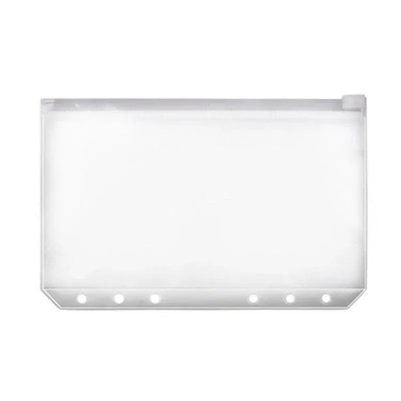12X A5/A6/A7 Binder Pocket Zipper 6 Holes Pvc Document Filling Bags Clear Kit - A7(13*9CM)