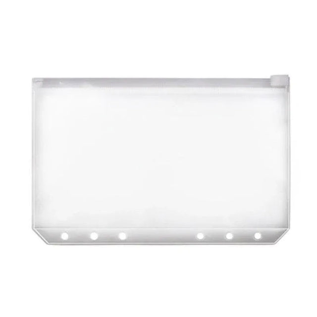 12X A5/A6/A7 Binder Pocket Zipper 6 Holes Pvc Document Filling Bags Clear Kit - A7(13*9CM)