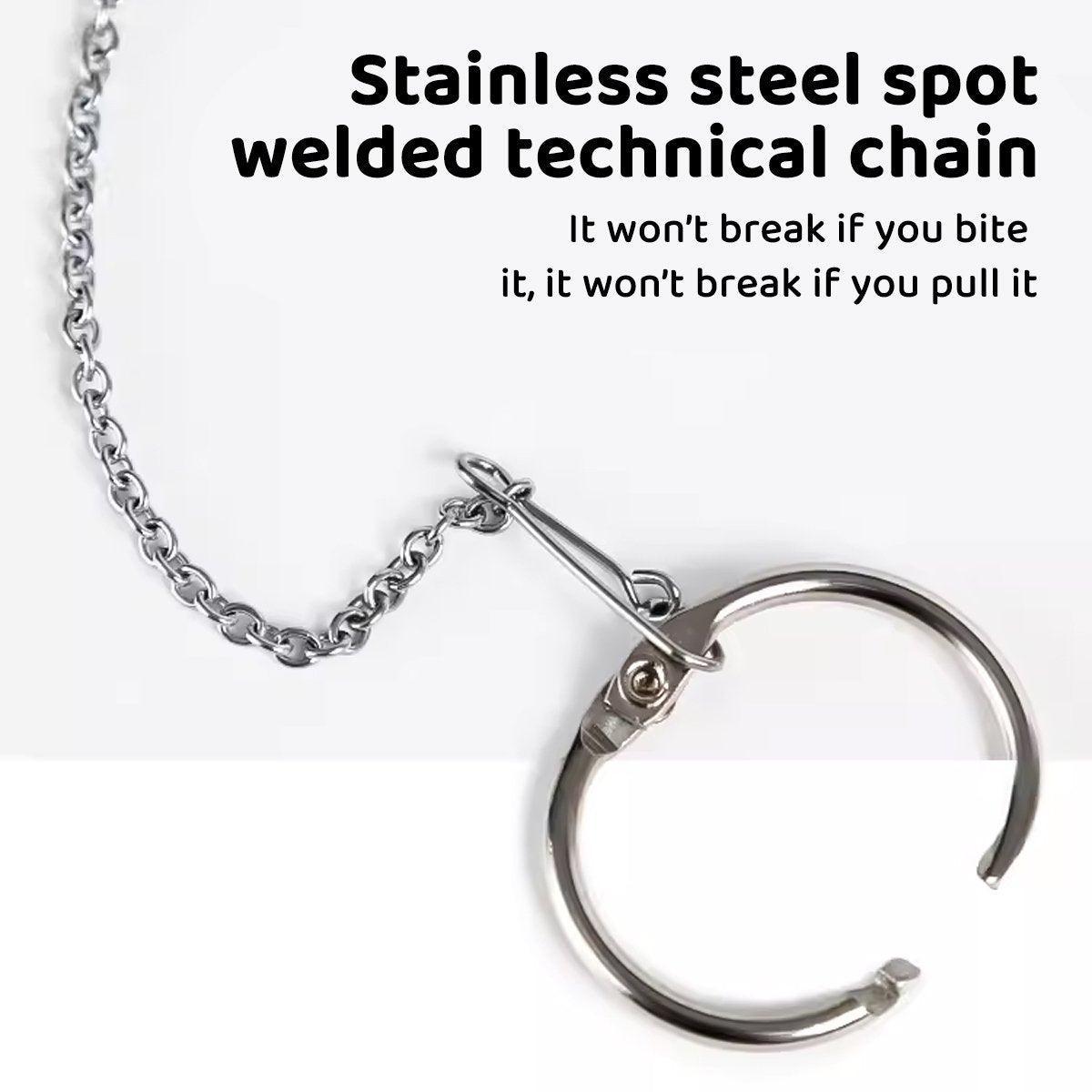 Parrot Neck Collar Stainless Steel Bird Chain Training Adjustable Bird Leash - L-Diameter 2.2cm