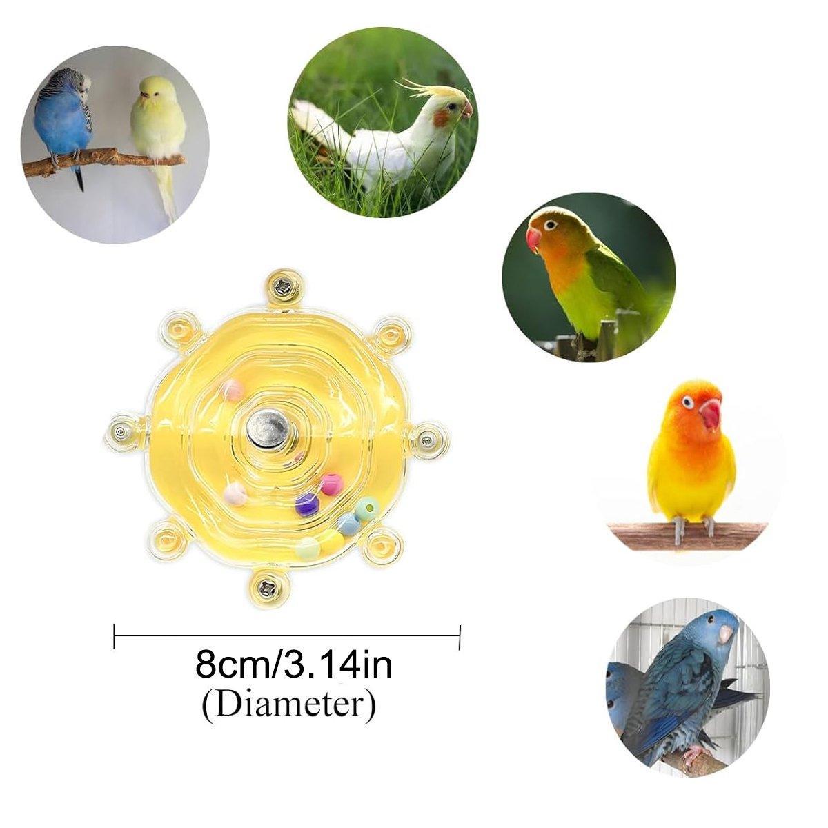 Interactive Parrot Spinning Wheel Stress Relief Toy for Small Birds Durable - Purple