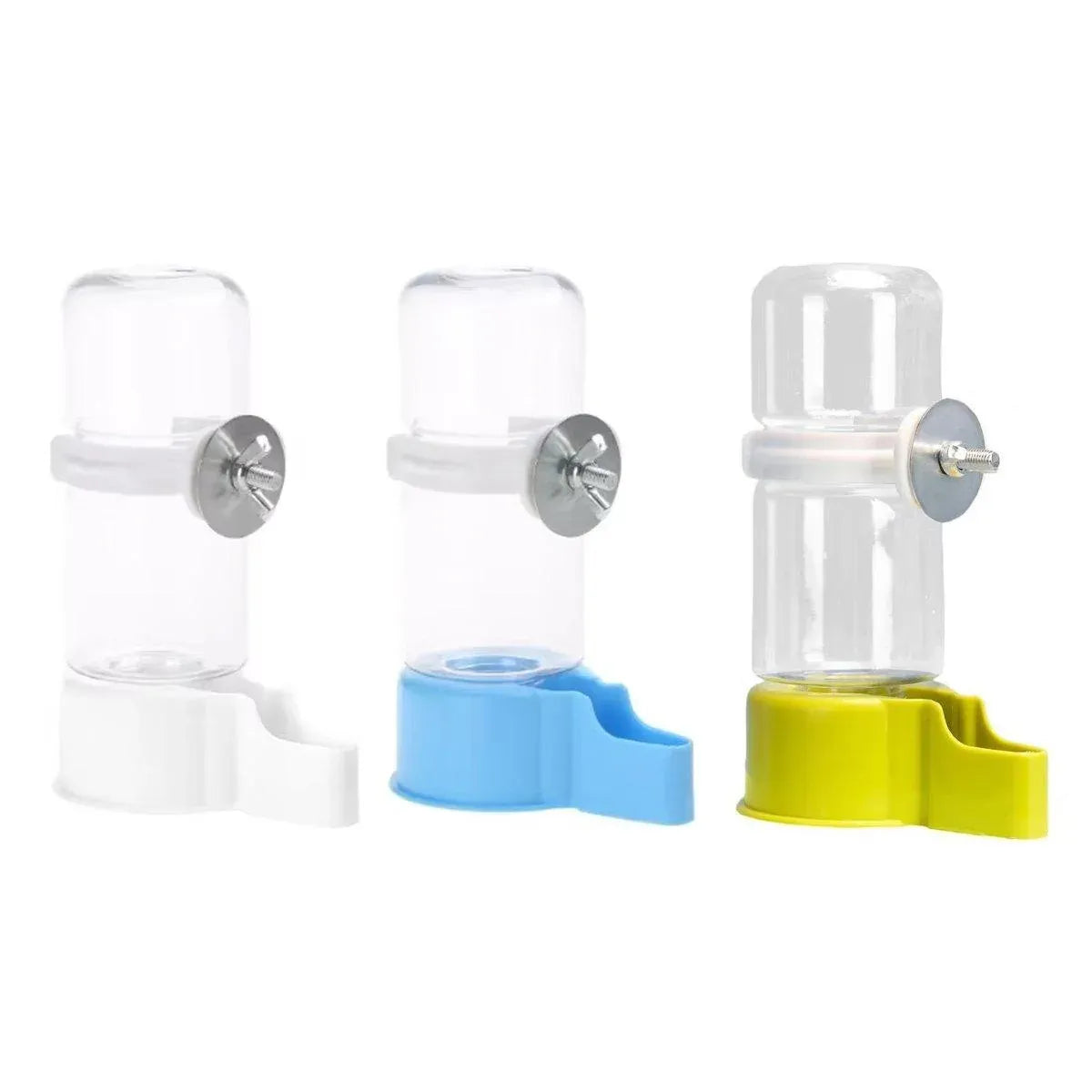 Pet Bird Waterer Automatic Water Feeder Adapter Parrots Cage Drinker Parrots - Blue