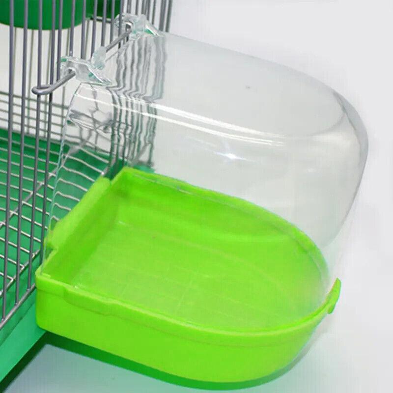 Bird Water Bath Tub For Pet Cage Hanging Bowl Parrot Birdbath Pet Cleaning - Yellow