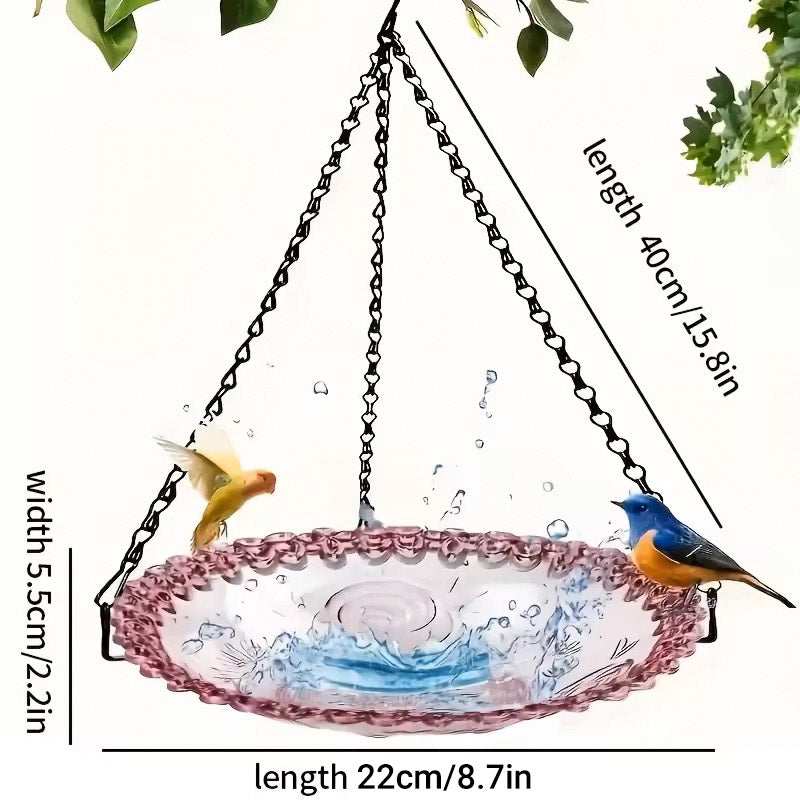 Balcony Bird Feeder Hanging Rail Mount Outdoor Suspended Feeding Station Garden - Purple