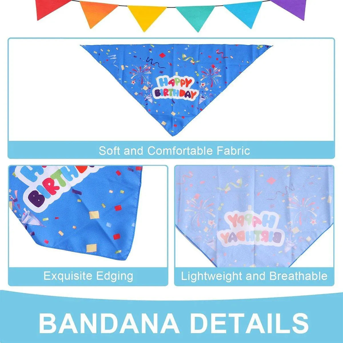 Pet Birthday Cake Hat and Triangle Towel combination Fun Party Dress Up for Pets - Pink