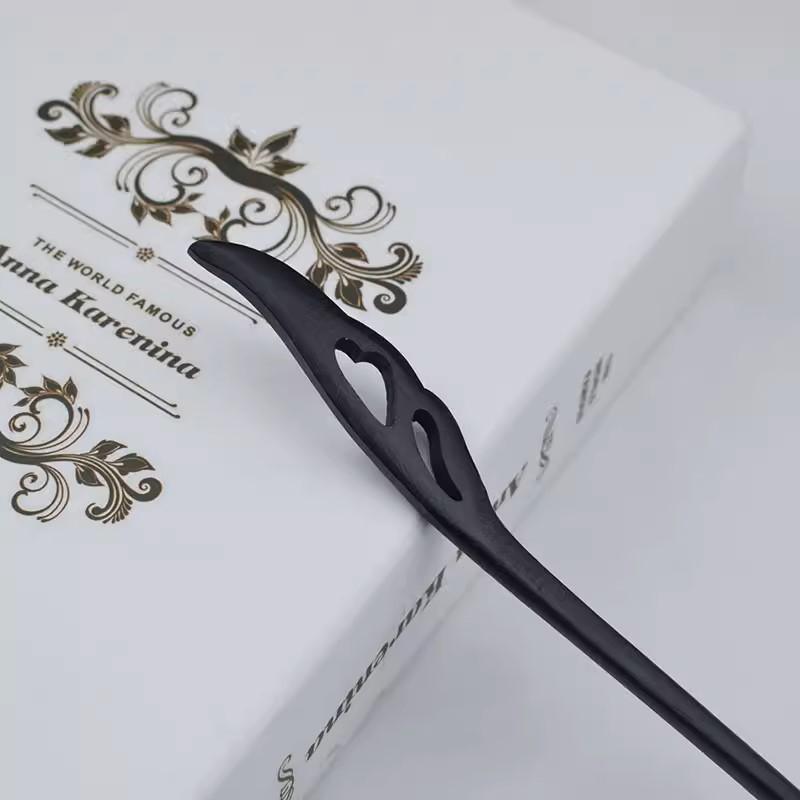 Retro Wooden Carved Hair Sticks Women Hairpin Barrette Chopsticks Accessories - A