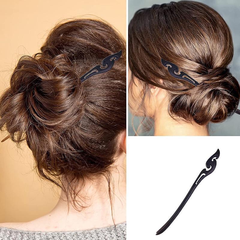 Retro Wooden Carved Hair Sticks Women Hairpin Barrette Chopsticks Accessories - F