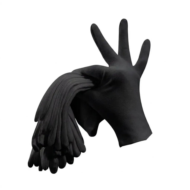 12 Pairs Cotton Work Gloves Breathable Knit L Black XL White - L