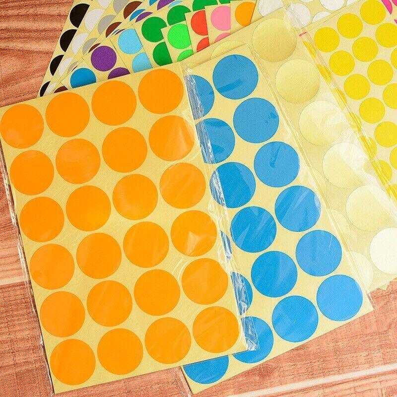 Black Assorted Sizes Colour Sticker Dots Adhesive Round Labels Circular Spot Scrapbook - 8mm*260 Dots