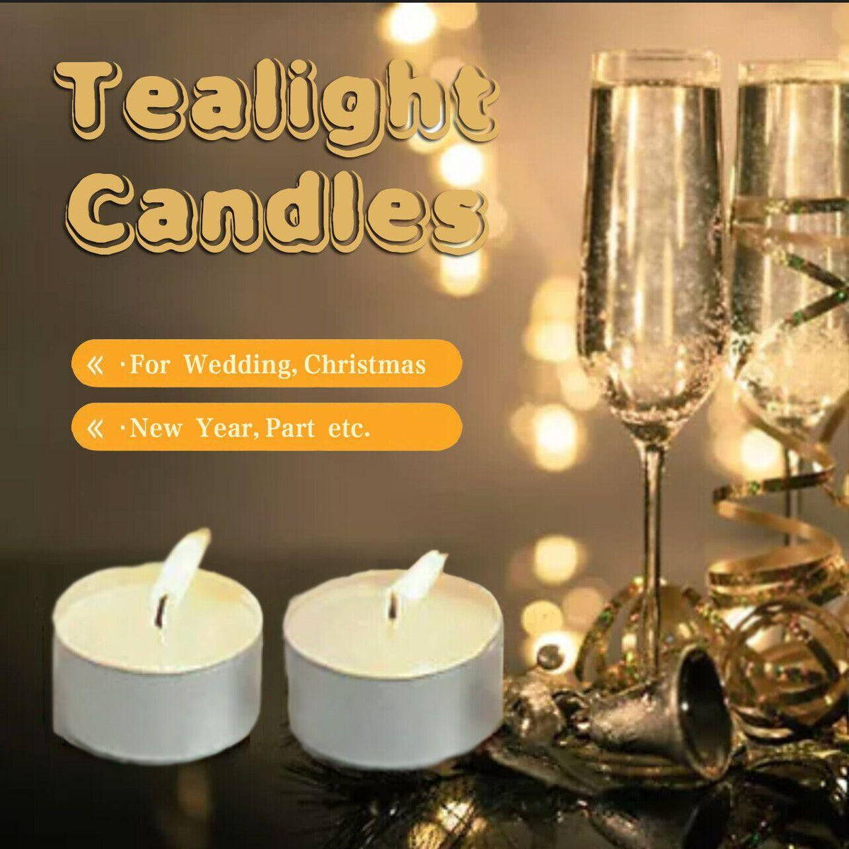 Tealight Candles 10 or 50 Pack Unscented Long Burning for Wedding Party Decor - Blue- 2 Hours10PCS