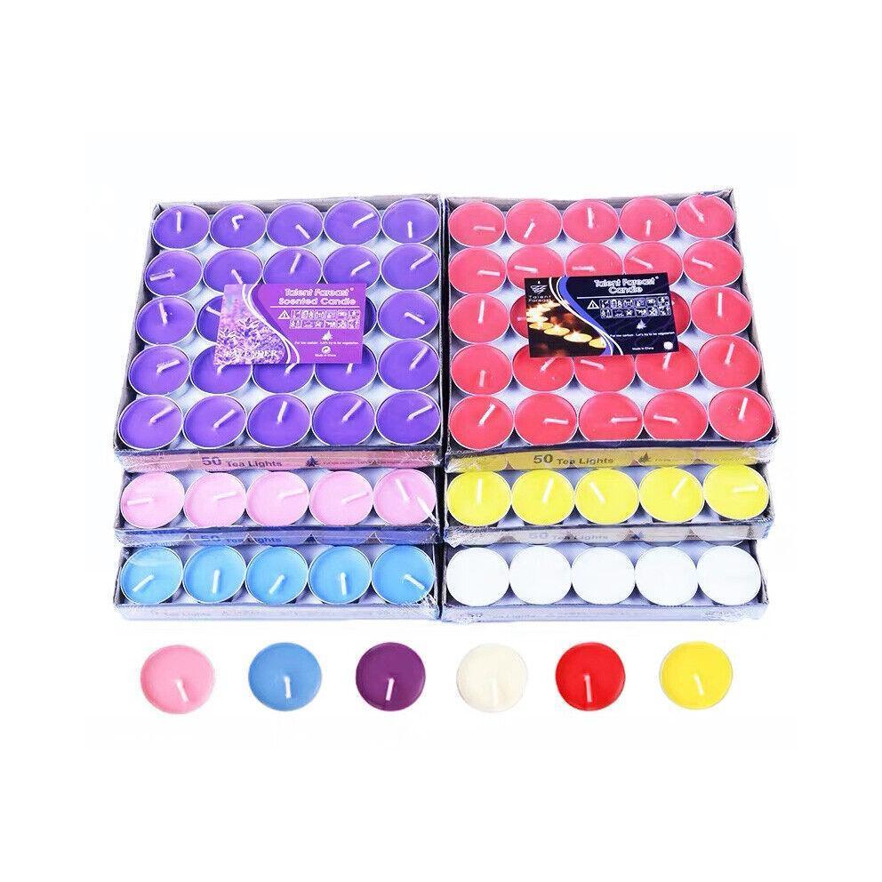 Tealight Candles 10 or 50 Pack Unscented Long Burning for Wedding Party Decor - Blue- 2 Hours10PCS