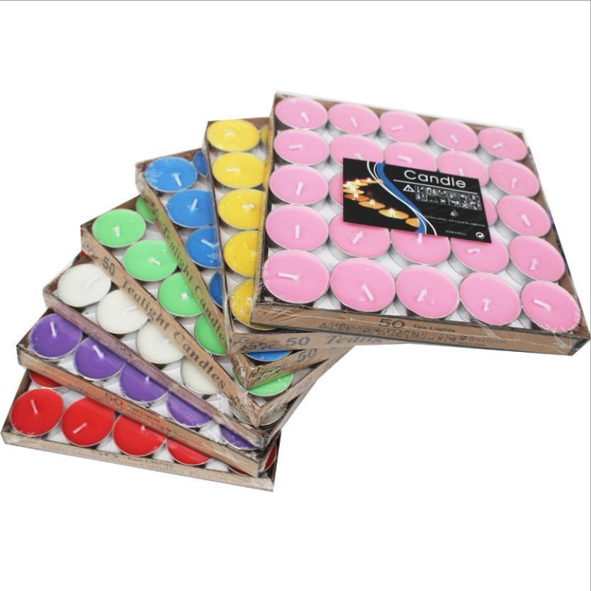 Tealight Candles 10 or 50 Pack Unscented Long Burning for Wedding Party Decor - Blue- 2 Hours10PCS