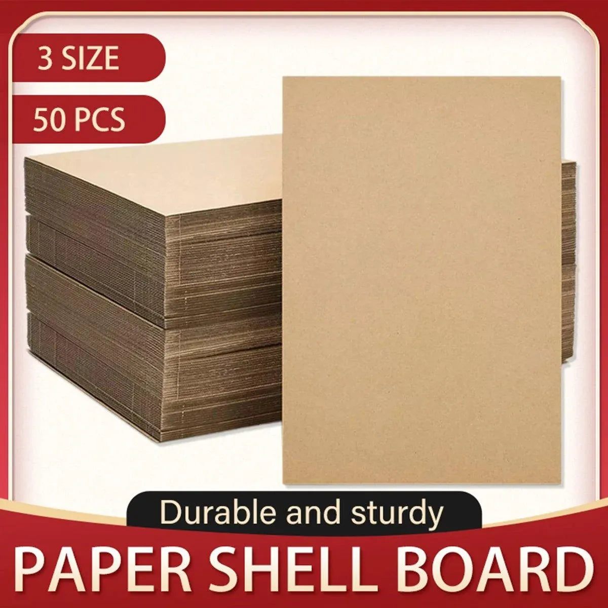 50pcs Corrugated Cardboard Sheets Express Carton Spacer Gasket Packing Material - 50x50cm