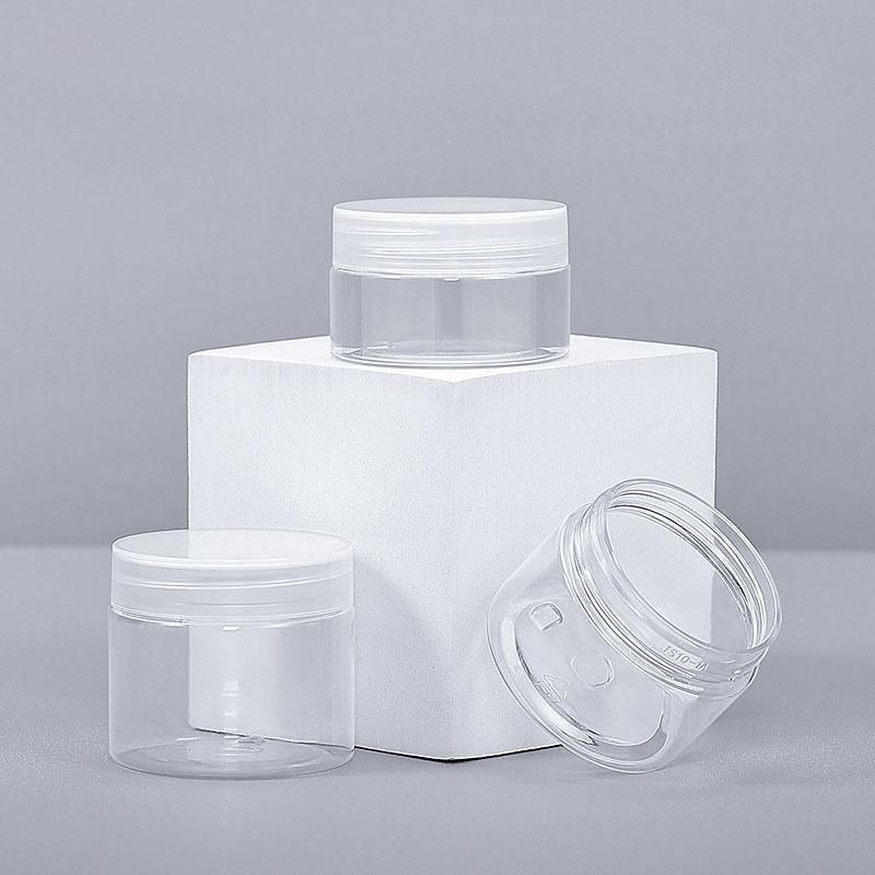 10pcs Transparent Wide Mouth Plastic Jars with Cap Skin Care Cream Containers - 50ml