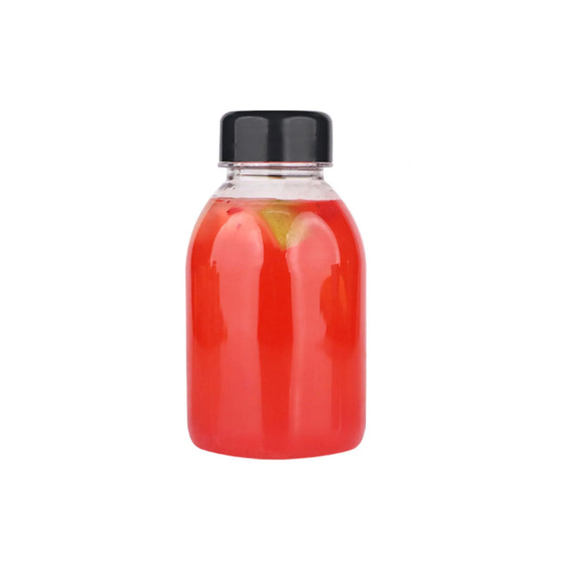 20pcs 250ml Plastic Juice Bottles 38mm Caliber Clear 20pcs Black Bottle Glossy