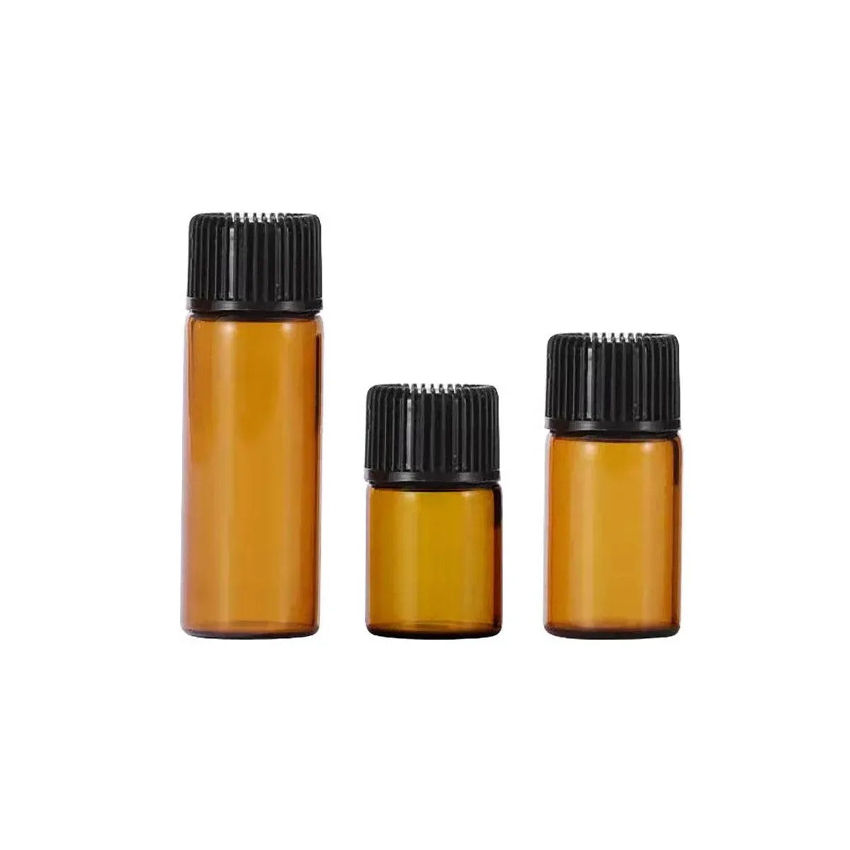 5pcs 2ml-5ml Amber Glass Orifice Reducer Bottles Sample Vial Dram Essential Oils - 2ml