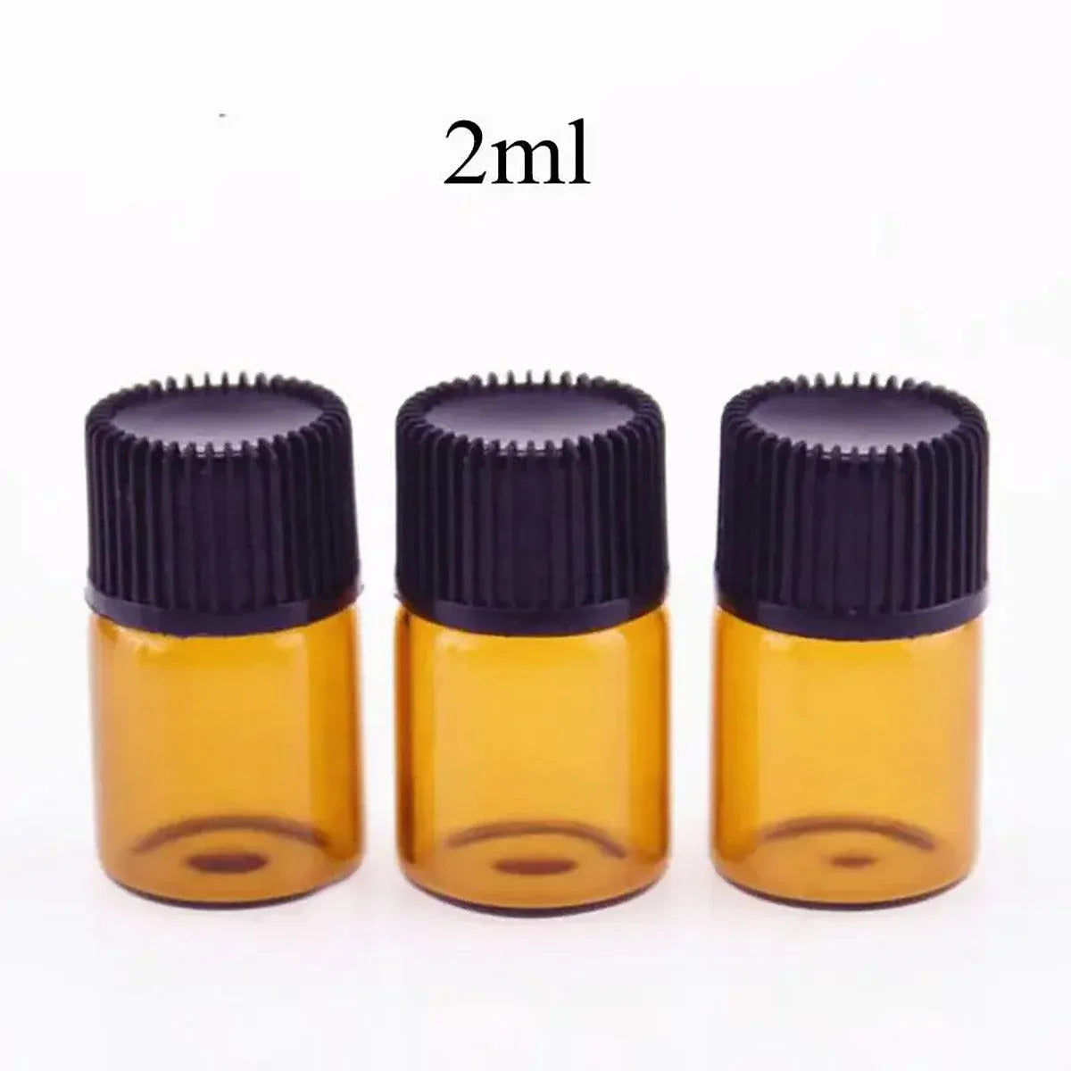5pcs 2ml-5ml Amber Glass Orifice Reducer Bottles Sample Vial Dram Essential Oils - 2ml