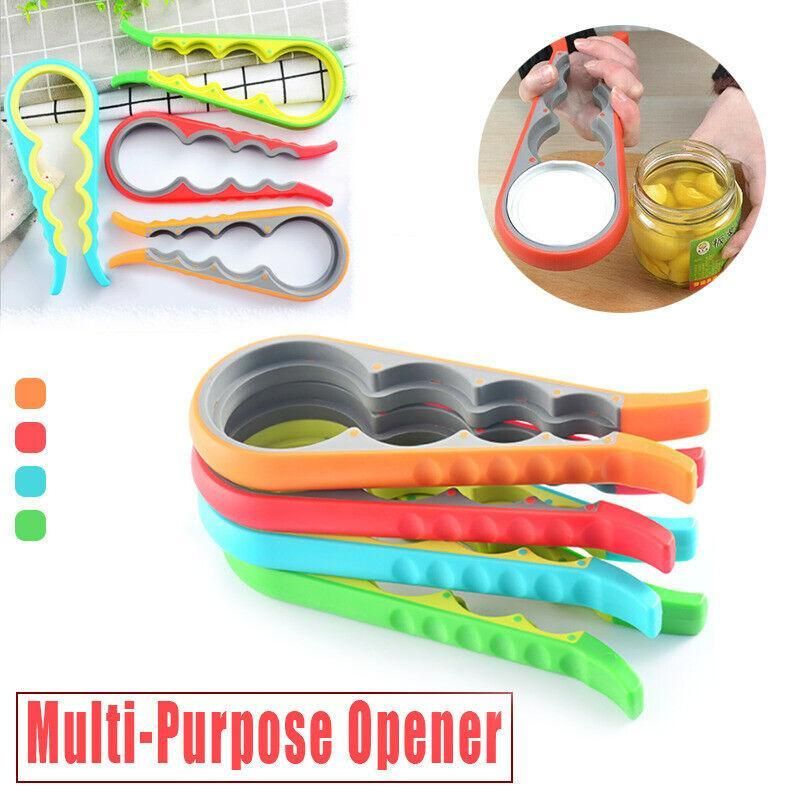 Silicone Jar Can Opener Multi-Purpose Lids Cap Arthritis Bottle Opener Easy Grip - Blue