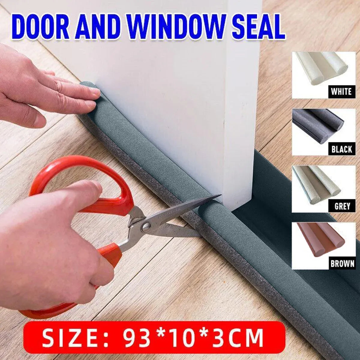 Door Bottom Seal Draft Stopper Guard Threshold Sealing Strip Wind Dust Protector - Brown