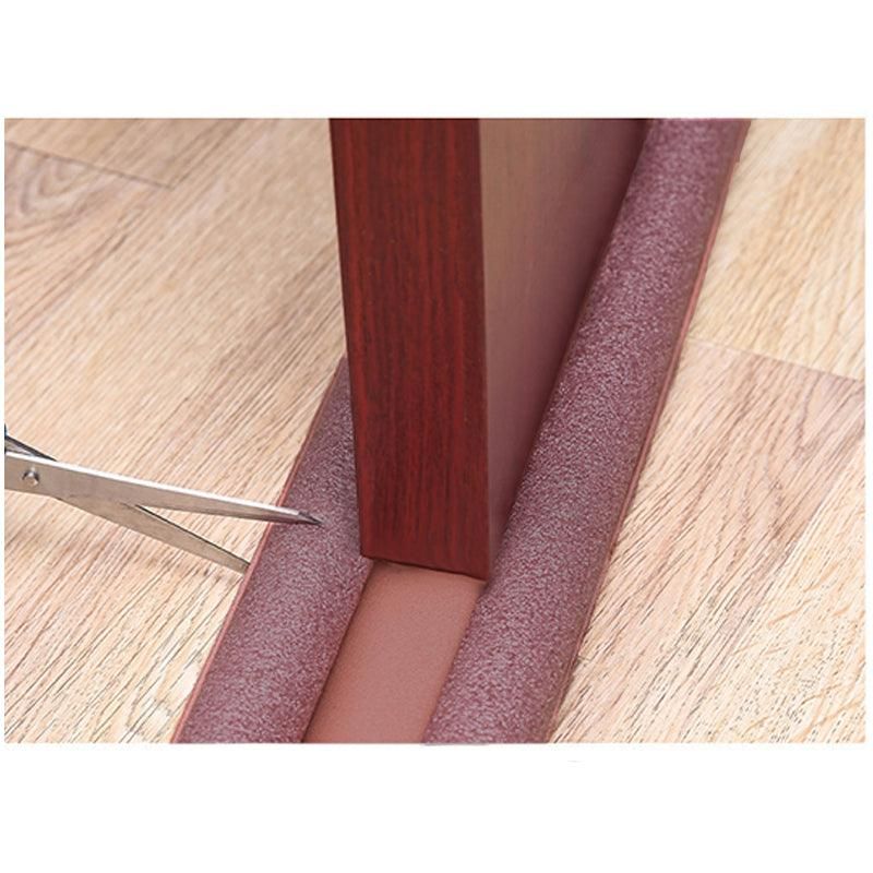 Door Bottom Seal Draft Stopper Guard Threshold Sealing Strip Wind Dust Protector - Brown