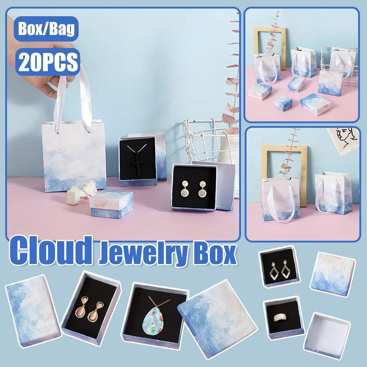 20PCS Cloud Jewelry Box Earrings Necklace Ring Bracelet DisplayOrganizer - 5*8*3cm（Box）