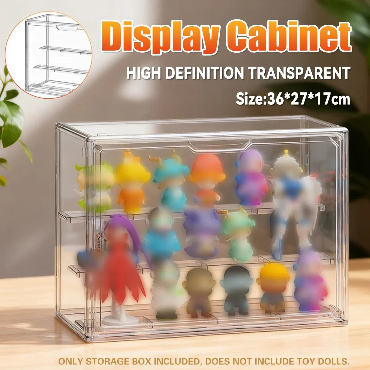 Dustproof Transparent PET Figure Display Box 3 Tier Detachable for Collection