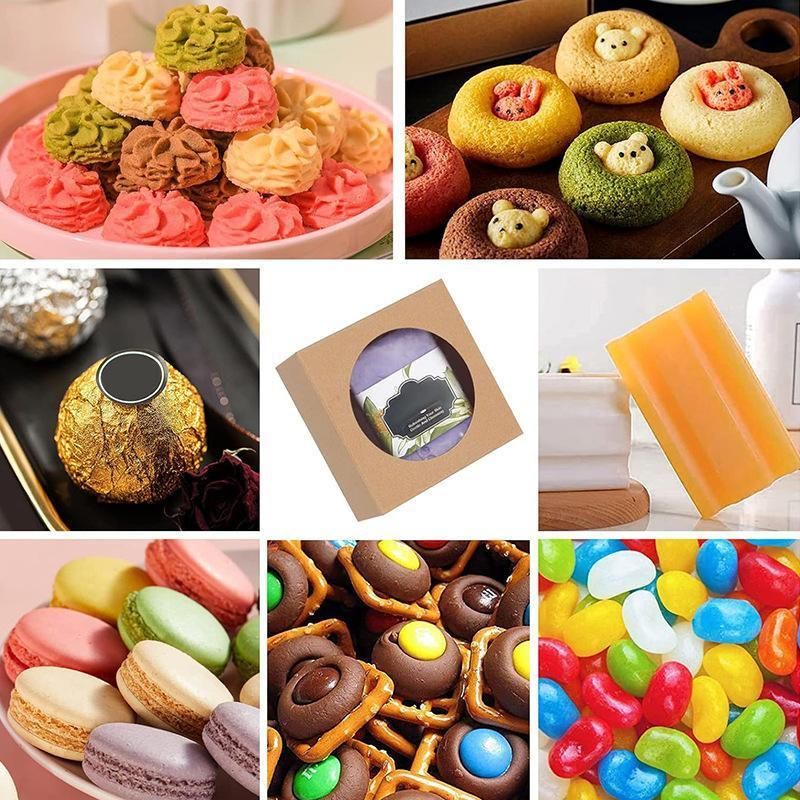 50PCS Handmade Soap Paper Box Round Window Kraft Black White Candy Biscuit Box - Black-50pcs 7.5*7.5*3CM