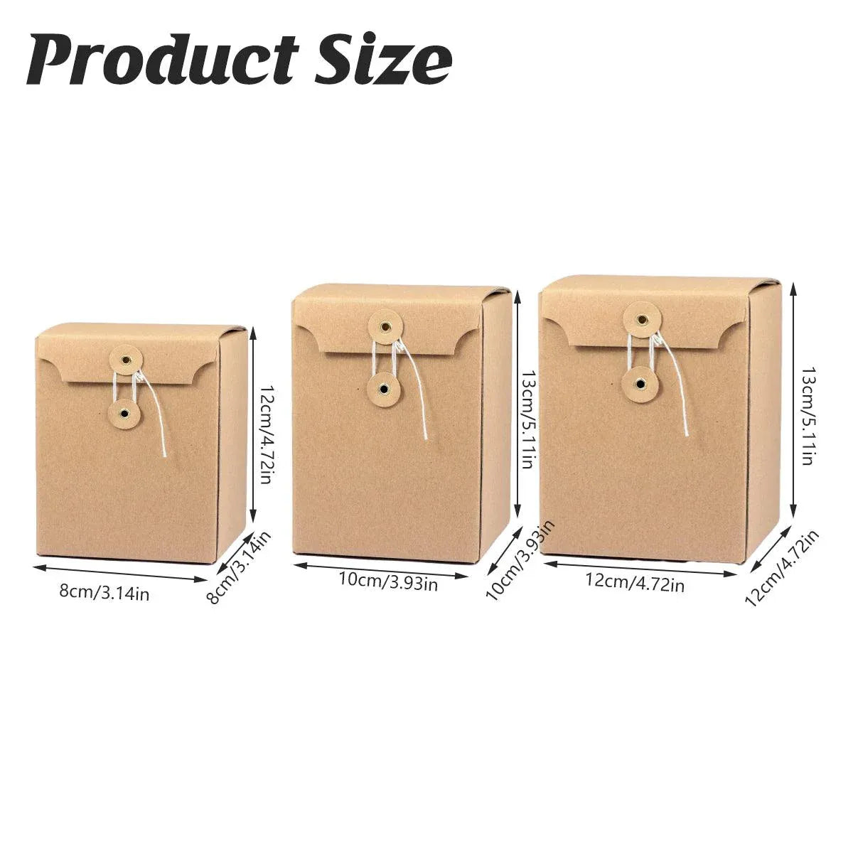 10PCS Kraft Paper Box Corrugated Packaging Box Gift Storage Transport Carton - 8x8x12cm