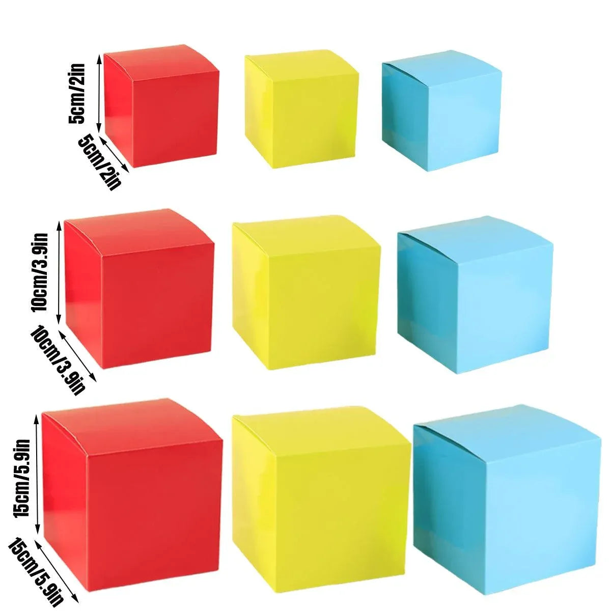 50pcs Colourful Square Paper Boxes Gifts Packaging Craft Supplies Storage Boxes - Blue-5x5cm