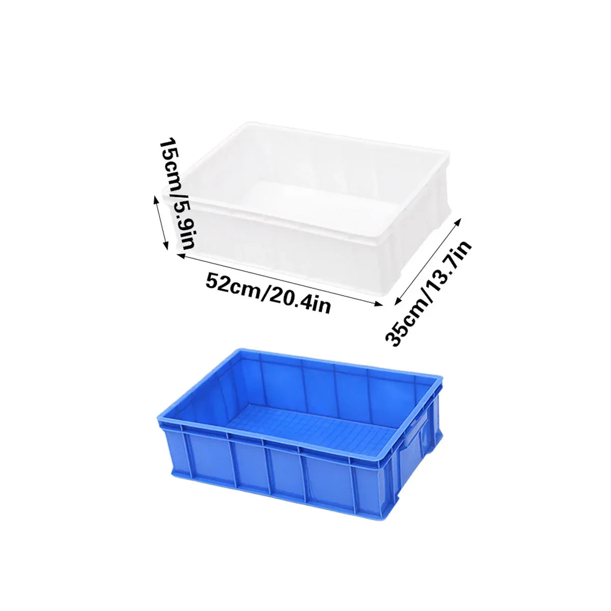 2PCS Rectangular Thickened Plastic Storage Box - Blue