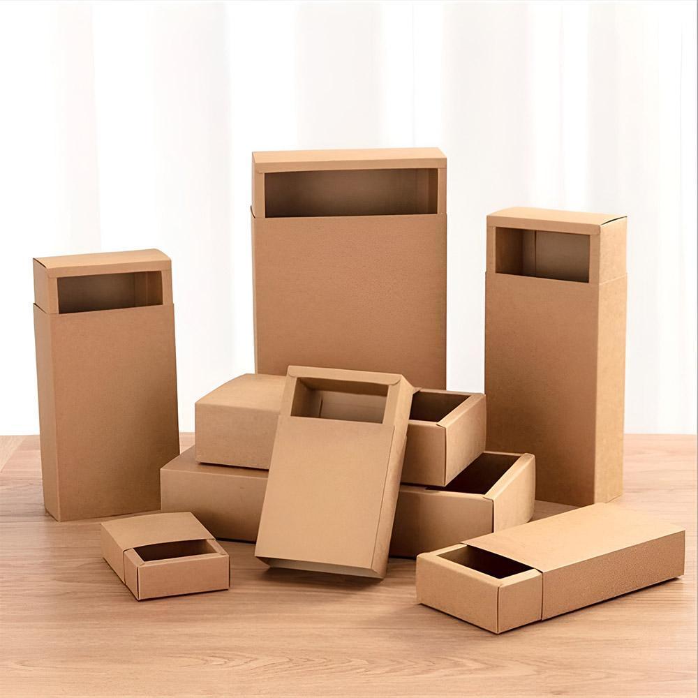 Kraft Paper Drawer Box Packaging Gift Storage Organiser Small Boxes 25x8x4cm