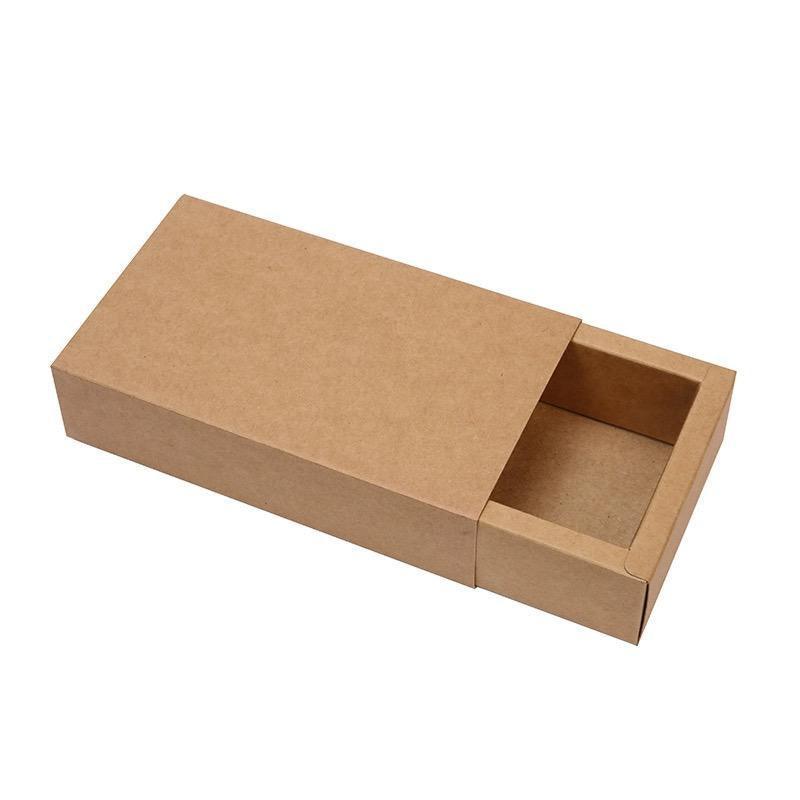 Kraft Paper Drawer Box Packaging Gift Storage Organiser Small Boxes 25x8x4cm