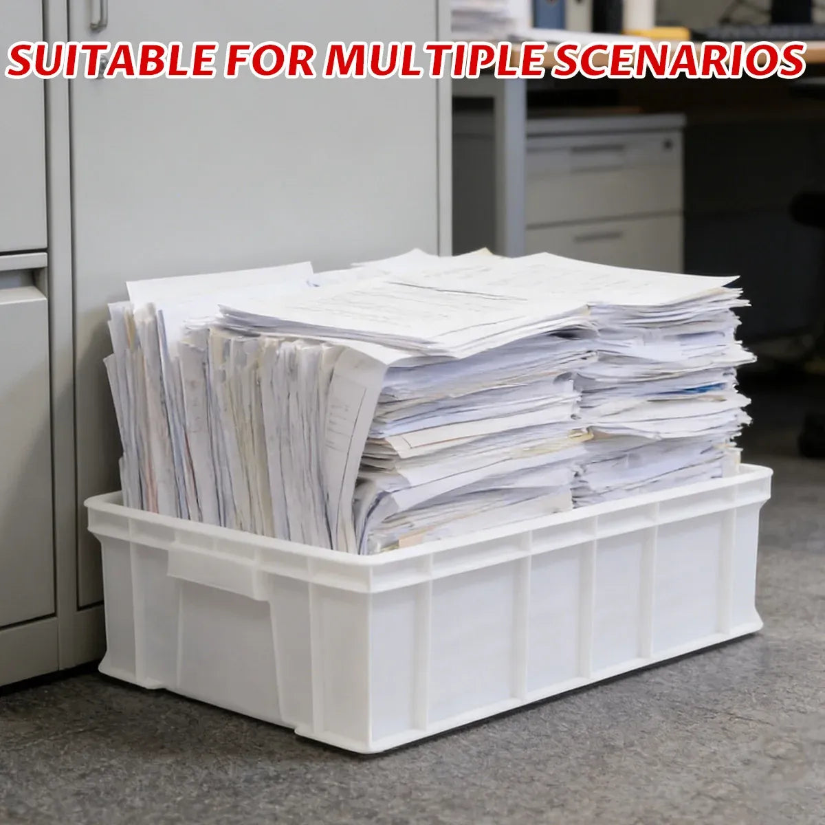 2PCS Rectangular Thickened Plastic Storage Box - White