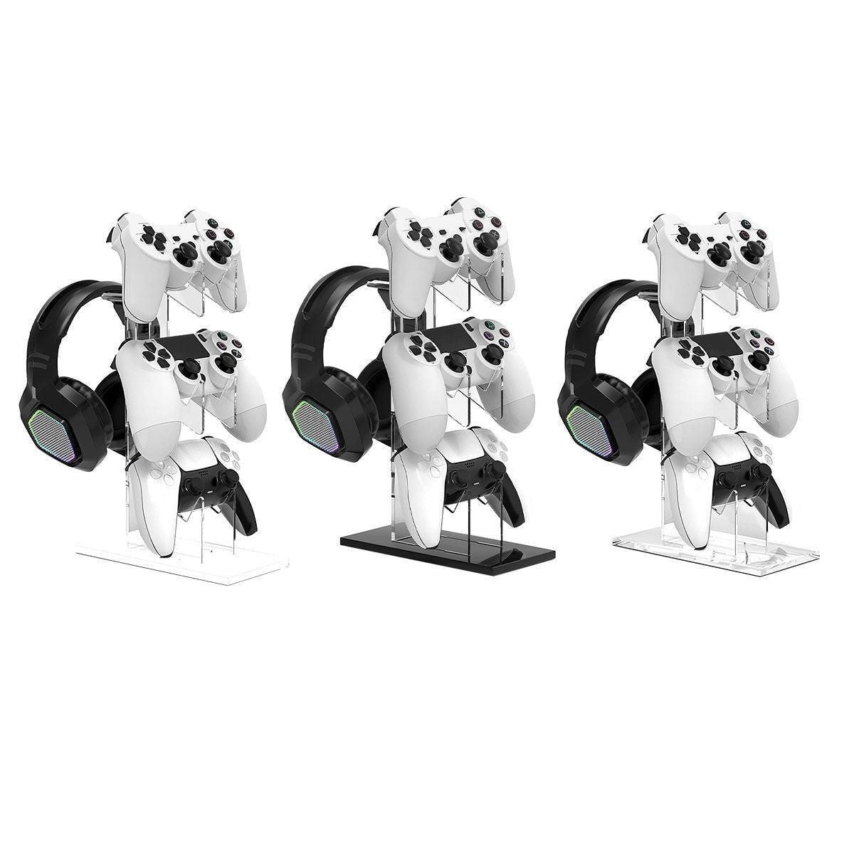 3 Tier Gamepad and Headset Display Stand for Gaming Accessories Organization - Black