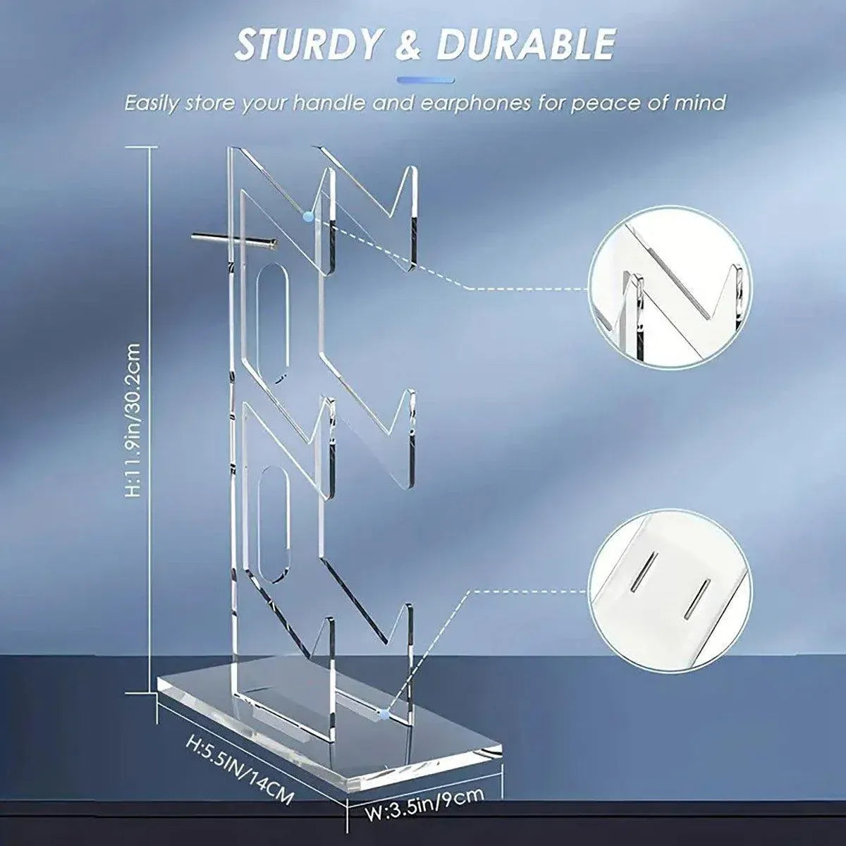3 Tier Gamepad and Headset Display Stand for Gaming Accessories Organization - Transparent