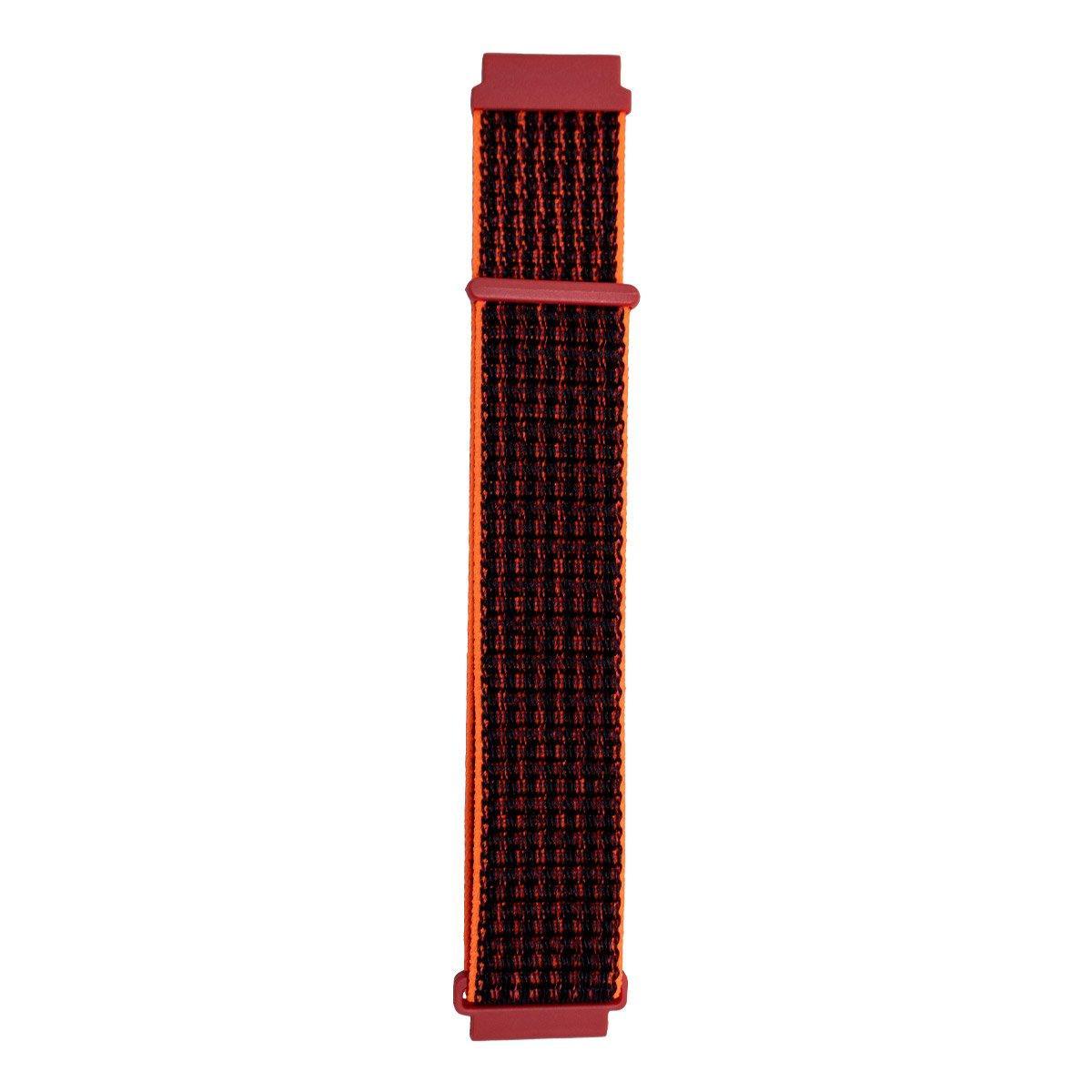 20mm Nylon Braided Sport Loop Velcro Watch Band Strap Compatible Replacement - Black