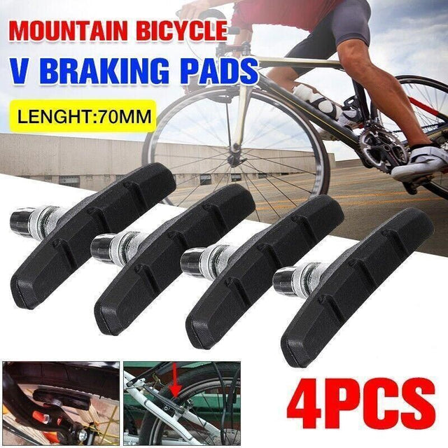 4Pcs Mountain Bicycle V Braking Pads Blocks Shoes For Bike V Brake System Black