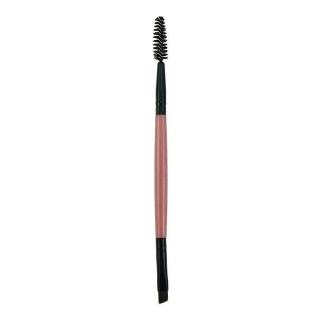 Eyebrow Brush Dual-Ended Duo Brow Eyeliner Angled Cut Spoolie Brush - Pink