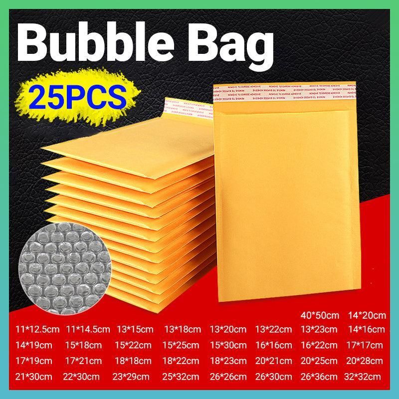 25PCS Poly Bubble Mailer Yellow Colour Multi-Size Plastic Padded Bag - 25PCS-14x20CM