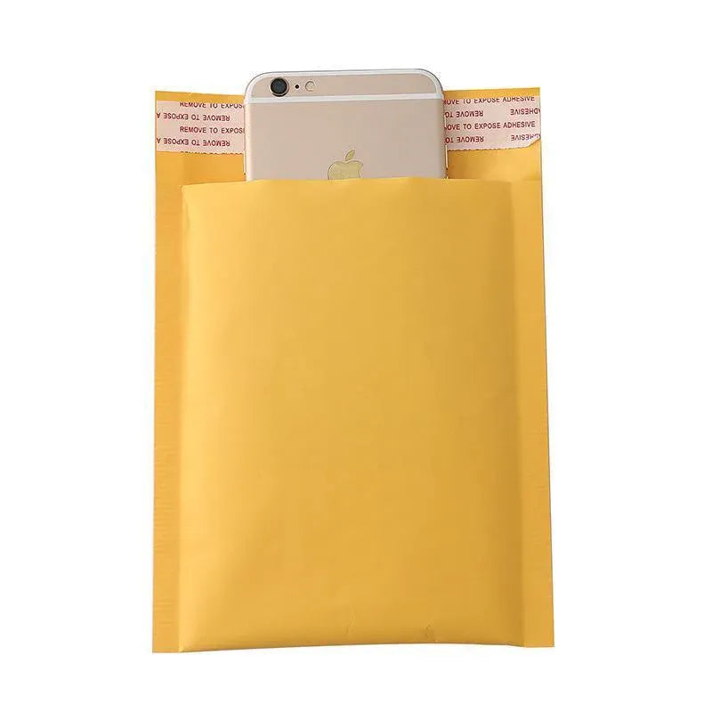 25PCS Poly Bubble Mailer Yellow Colour Multi-Size Plastic Padded Bag - 25PCS-14x20CM