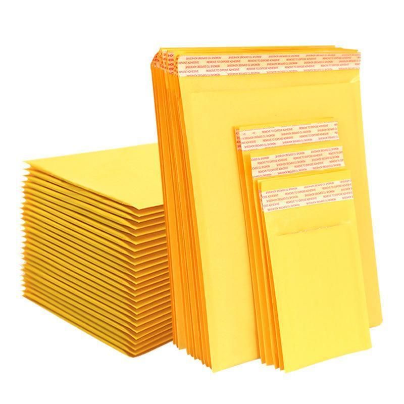 25PCS Poly Bubble Mailer Yellow Colour Multi-Size Plastic Padded Bag - 25PCS-14x20CM