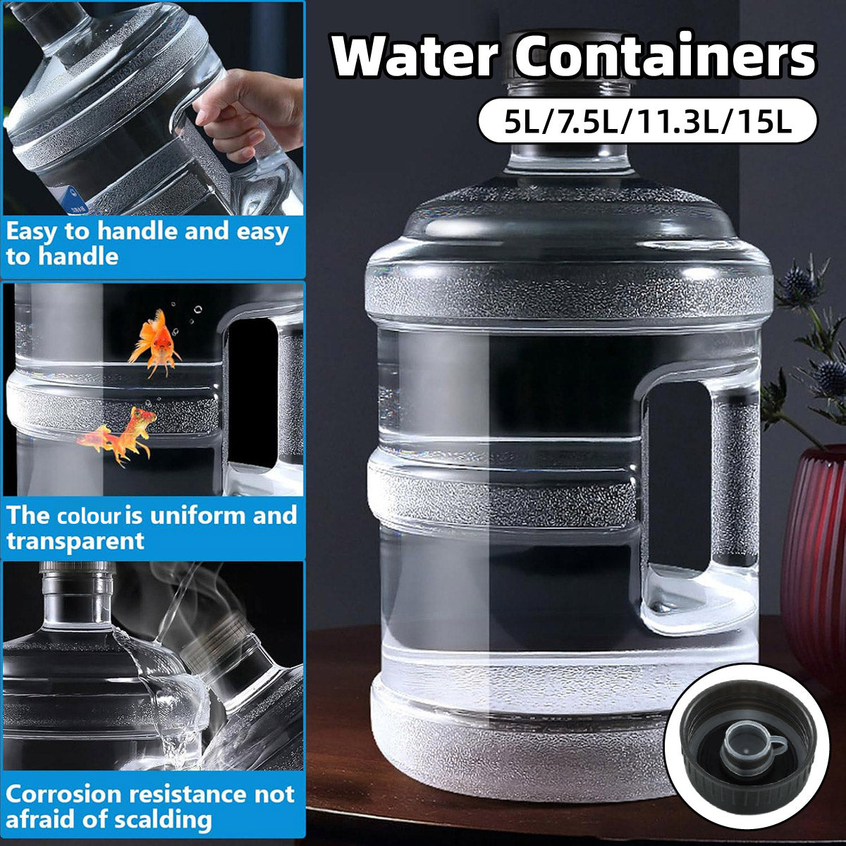 Water Storage Jugs Water Bucket Pure Water Barrel Portable Water Tank Water - 11.3L