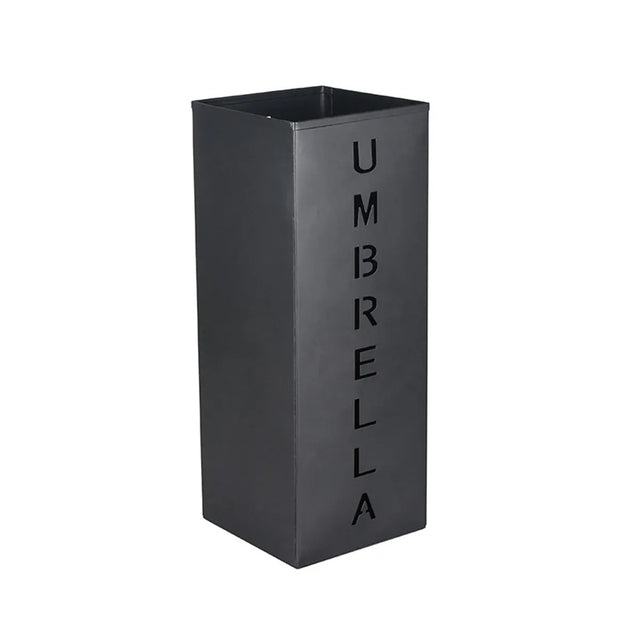 Umbrella Bucket Storage Cylinder Square Storing Umbrellas Home Office Organizer - Black