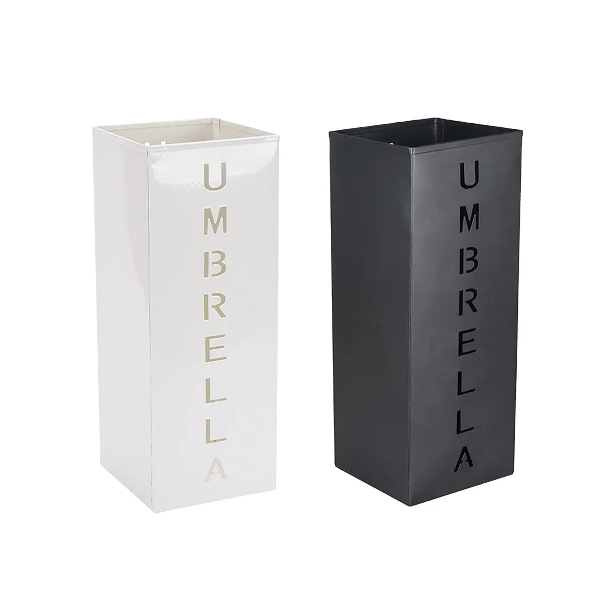 Umbrella Bucket Storage Cylinder Square Storing Umbrellas Home Office Organizer - Black