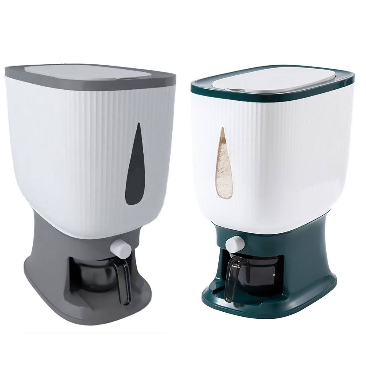 10kg Rice Storage Bucket Household Metering Container Large Capacity Green